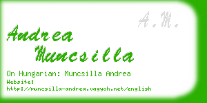 andrea muncsilla business card